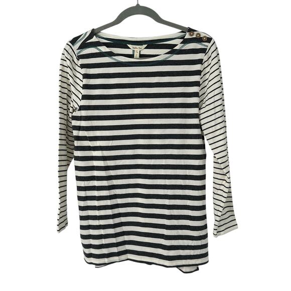 NEW Matilda Jane MARCELLE Long Sleeve Boat Neck Gray Striped Top Sz Small - Picture 2 of 9